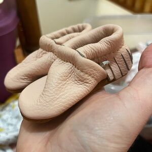 Soft Pink Baby Moccasins
